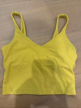lululemon athletica yellow serpentine V-Neck Cropped Tank Top